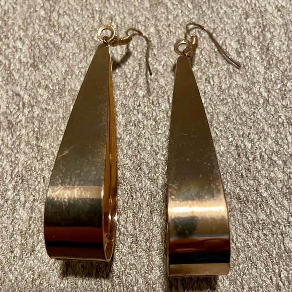 Large gold and silver sparkle teardrop Earrings - Picture 3 of 4